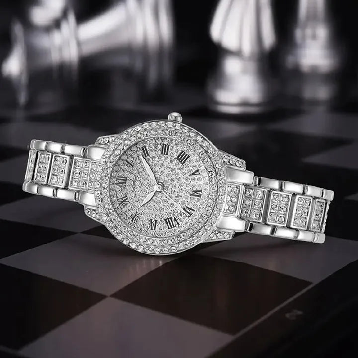 Women's Diamond Watch & Jewelry Set - 5 Pieces