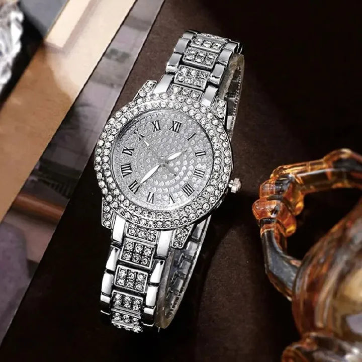 Women's Diamond Watch & Jewelry Set - 5 Pieces