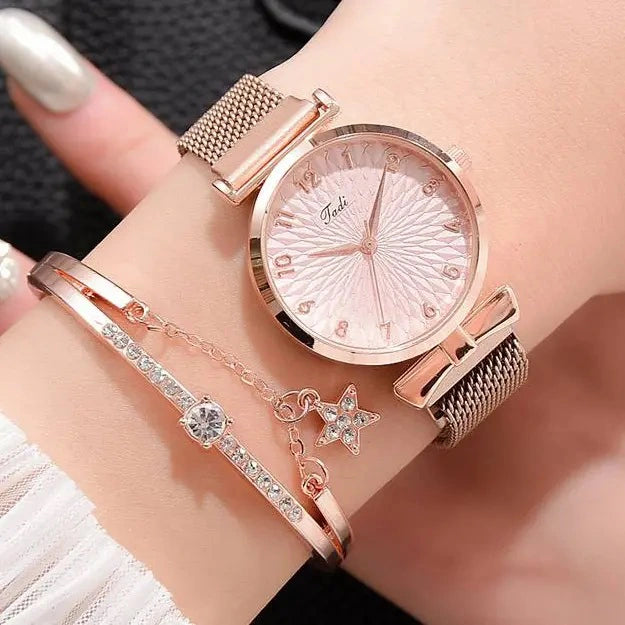 Luxury Women's Watch & Bracelet Set